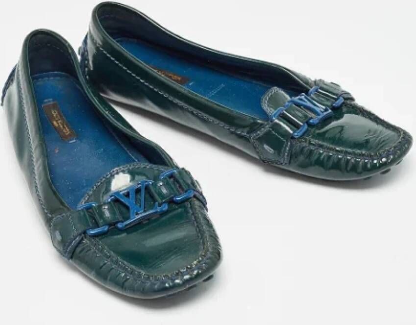 Louis Vuitton Vintage Pre-owned Leather flats Green Dames