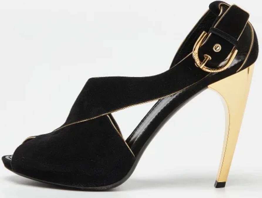Louis Vuitton Vintage Pre-owned Leather sandals Black Dames