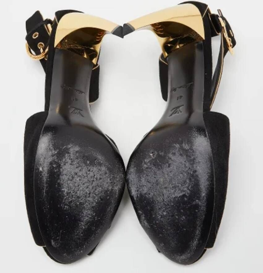 Louis Vuitton Vintage Pre-owned Leather sandals Black Dames