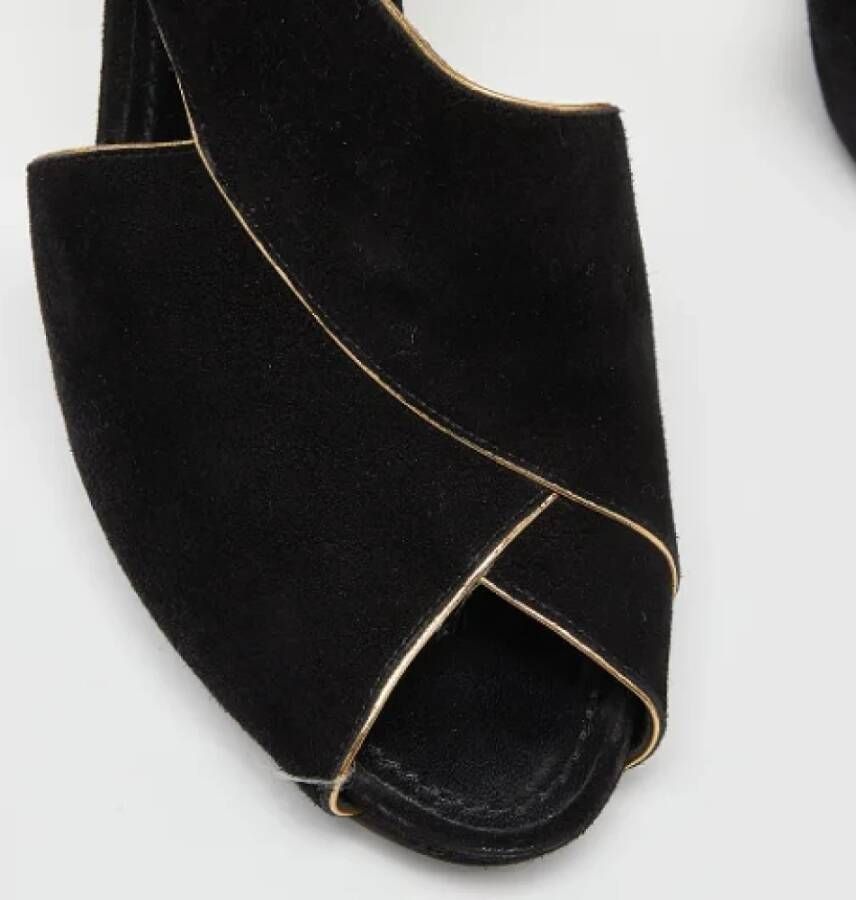 Louis Vuitton Vintage Pre-owned Leather sandals Black Dames