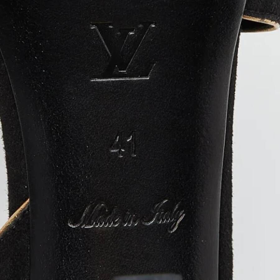 Louis Vuitton Vintage Pre-owned Leather sandals Black Dames