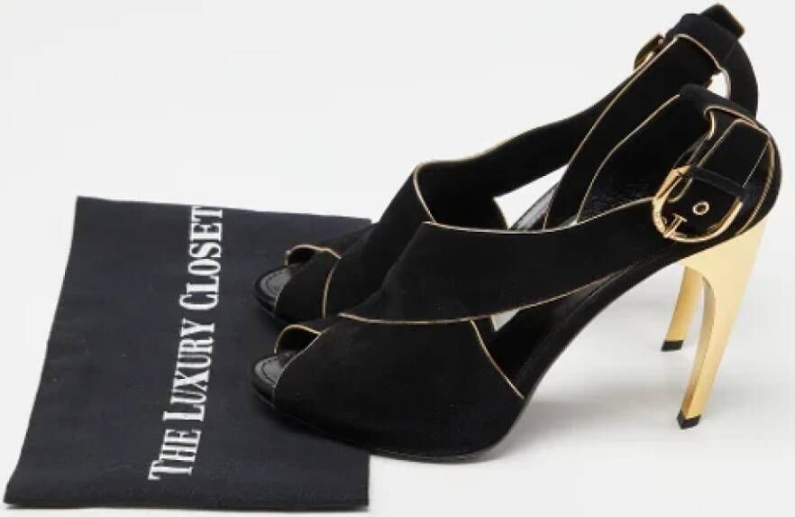 Louis Vuitton Vintage Pre-owned Leather sandals Black Dames