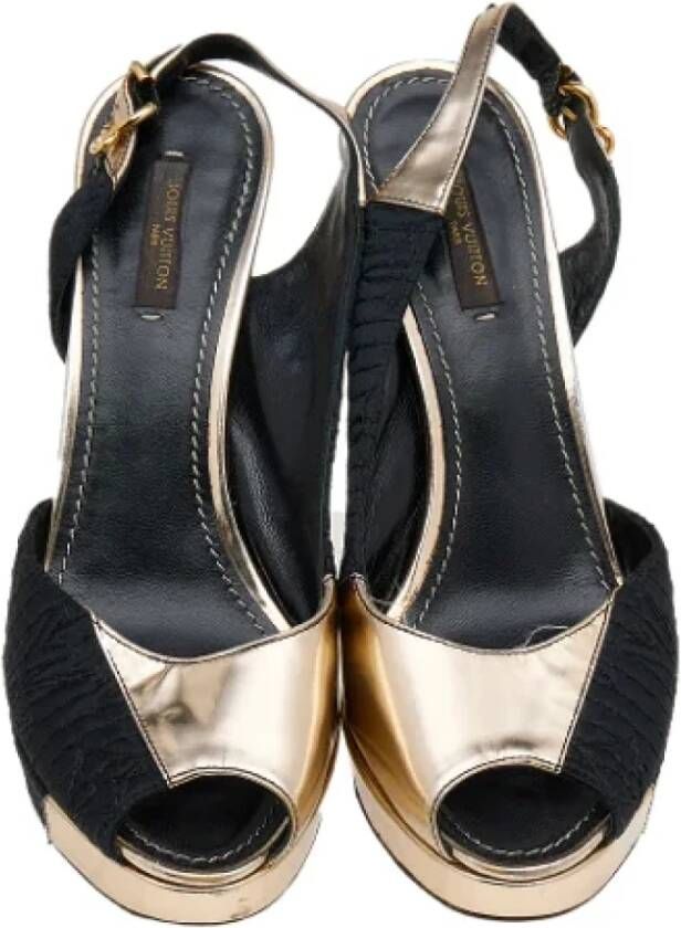 Louis Vuitton Vintage Pre-owned Leather sandals Black Dames