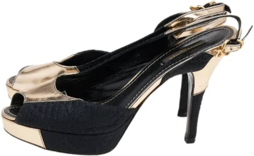 Louis Vuitton Vintage Pre-owned Leather sandals Black Dames