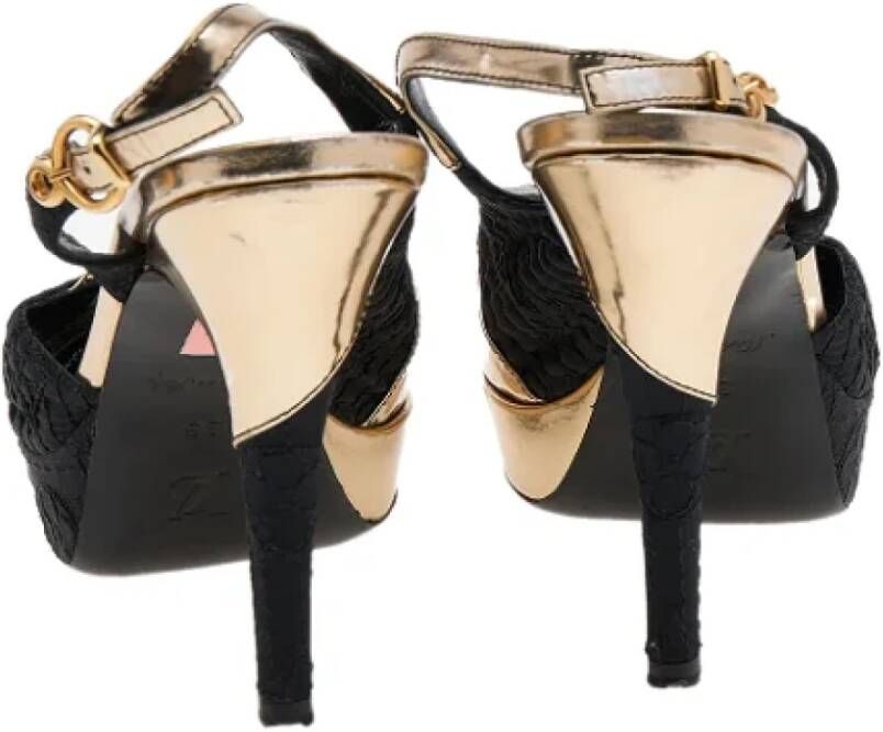 Louis Vuitton Vintage Pre-owned Leather sandals Black Dames
