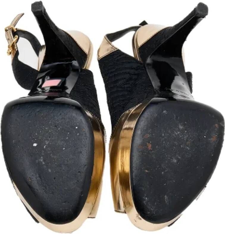 Louis Vuitton Vintage Pre-owned Leather sandals Black Dames