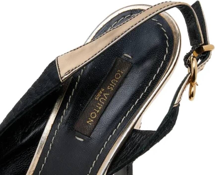 Louis Vuitton Vintage Pre-owned Leather sandals Black Dames