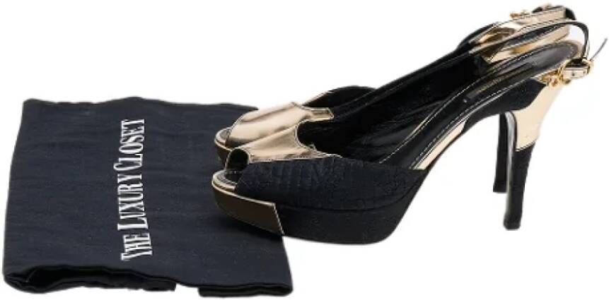 Louis Vuitton Vintage Pre-owned Leather sandals Black Dames