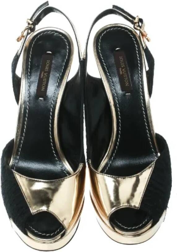 Louis Vuitton Vintage Pre-owned Leather sandals Black Dames