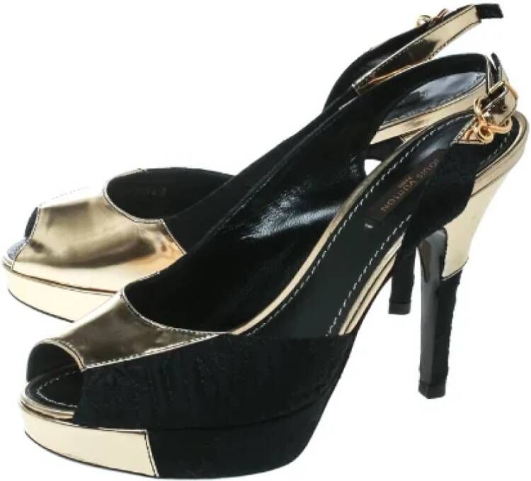 Louis Vuitton Vintage Pre-owned Leather sandals Black Dames