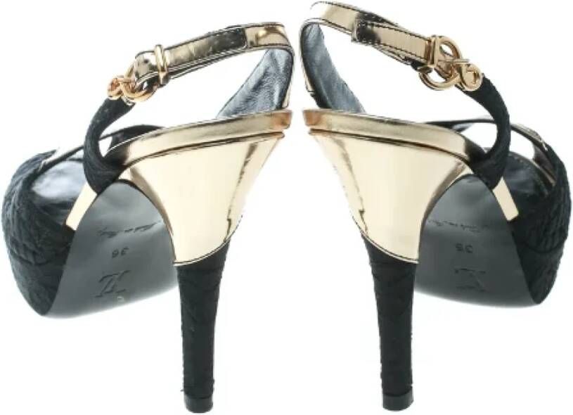 Louis Vuitton Vintage Pre-owned Leather sandals Black Dames