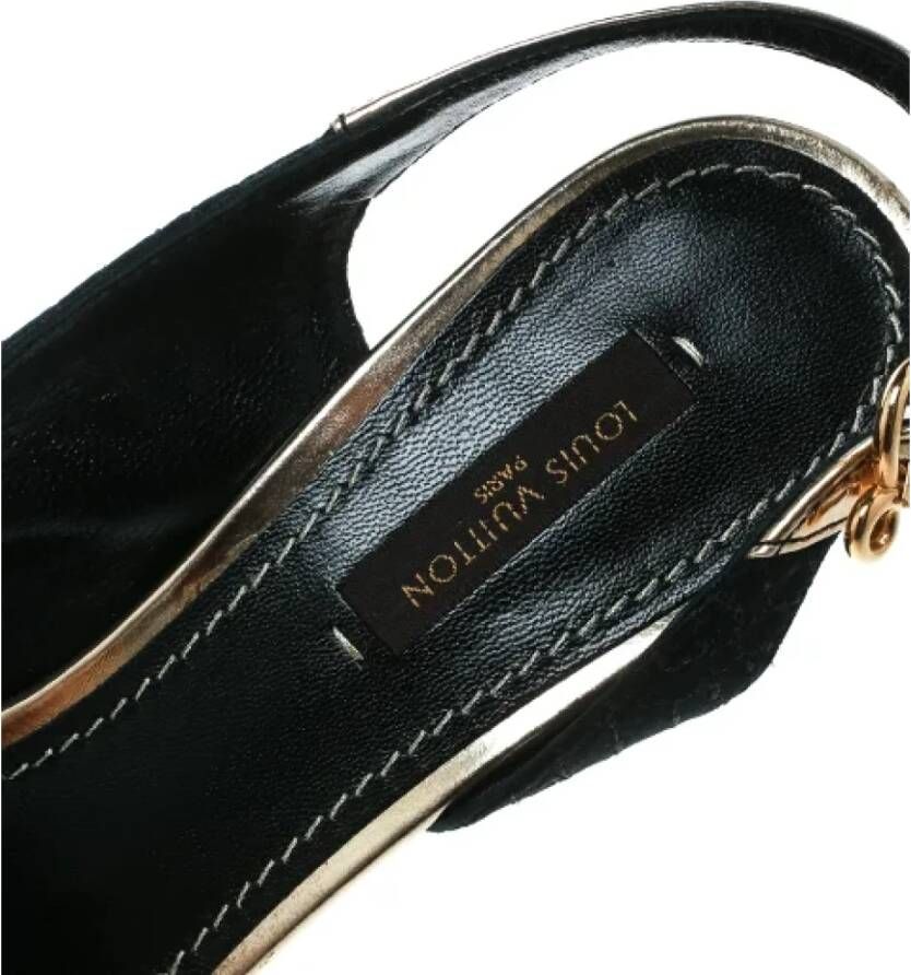 Louis Vuitton Vintage Pre-owned Leather sandals Black Dames