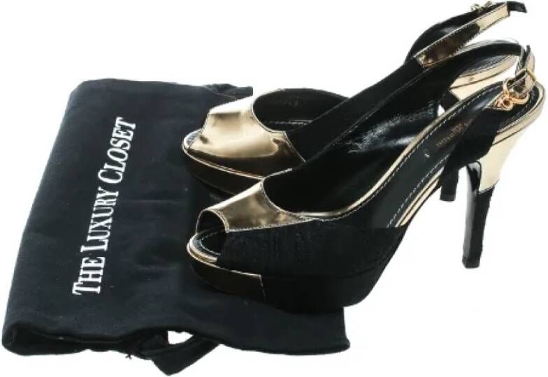 Louis Vuitton Vintage Pre-owned Leather sandals Black Dames