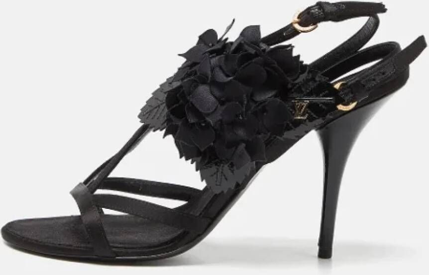 Louis Vuitton Vintage Pre-owned Leather sandals Black Dames