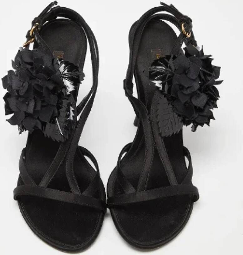 Louis Vuitton Vintage Pre-owned Leather sandals Black Dames