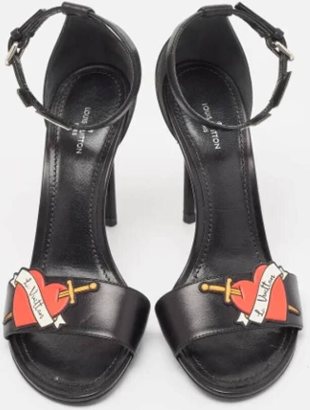 Louis Vuitton Vintage Pre-owned Leather sandals Black Dames