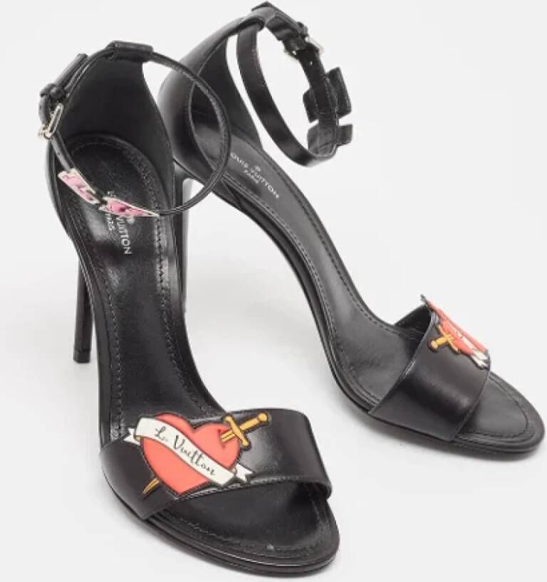 Louis Vuitton Vintage Pre-owned Leather sandals Black Dames