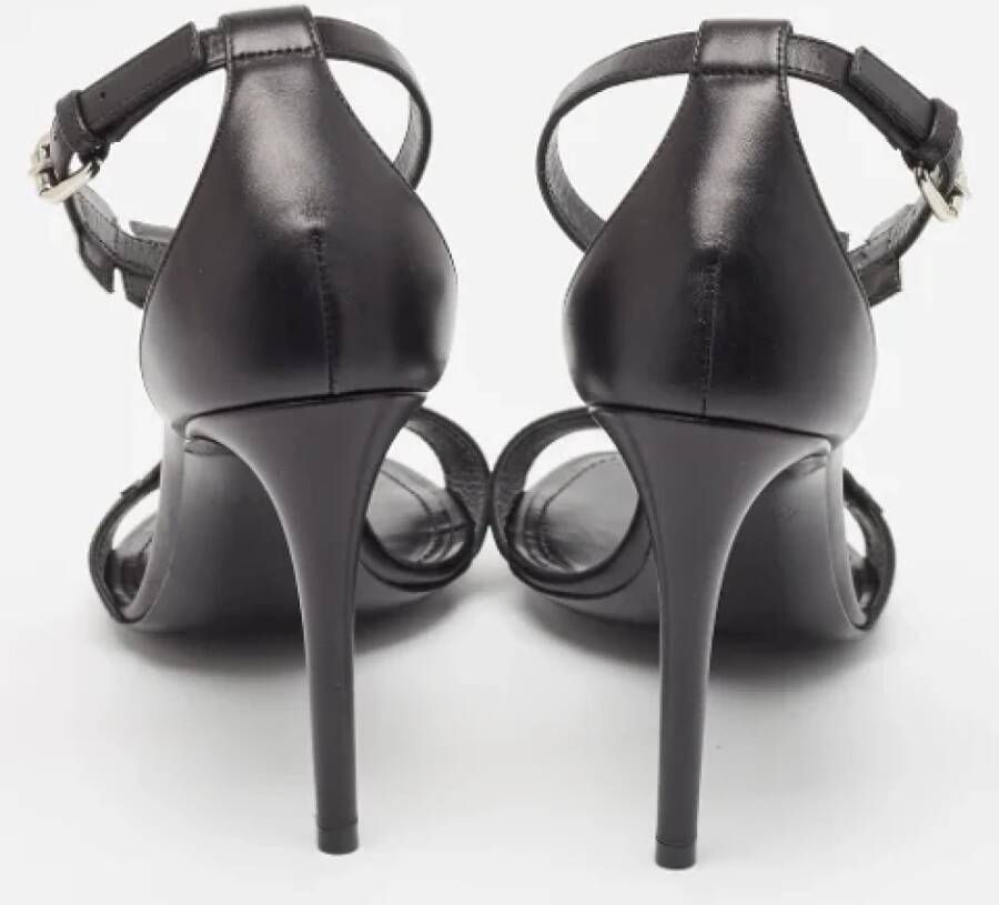 Louis Vuitton Vintage Pre-owned Leather sandals Black Dames