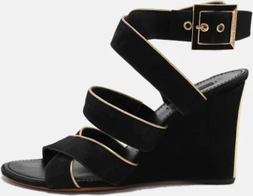 Louis Vuitton Vintage Pre-owned Leather sandals Black Dames