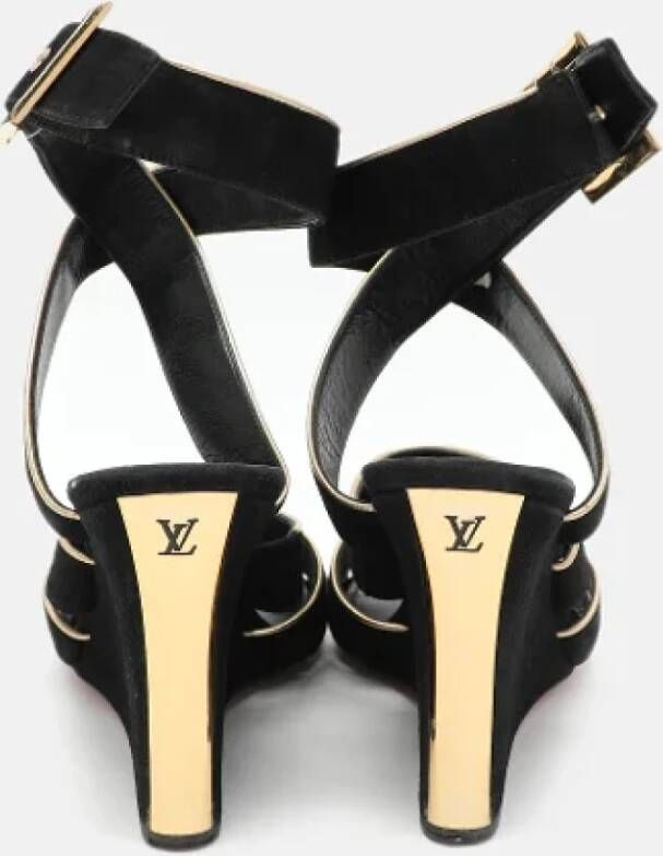 Louis Vuitton Vintage Pre-owned Leather sandals Black Dames