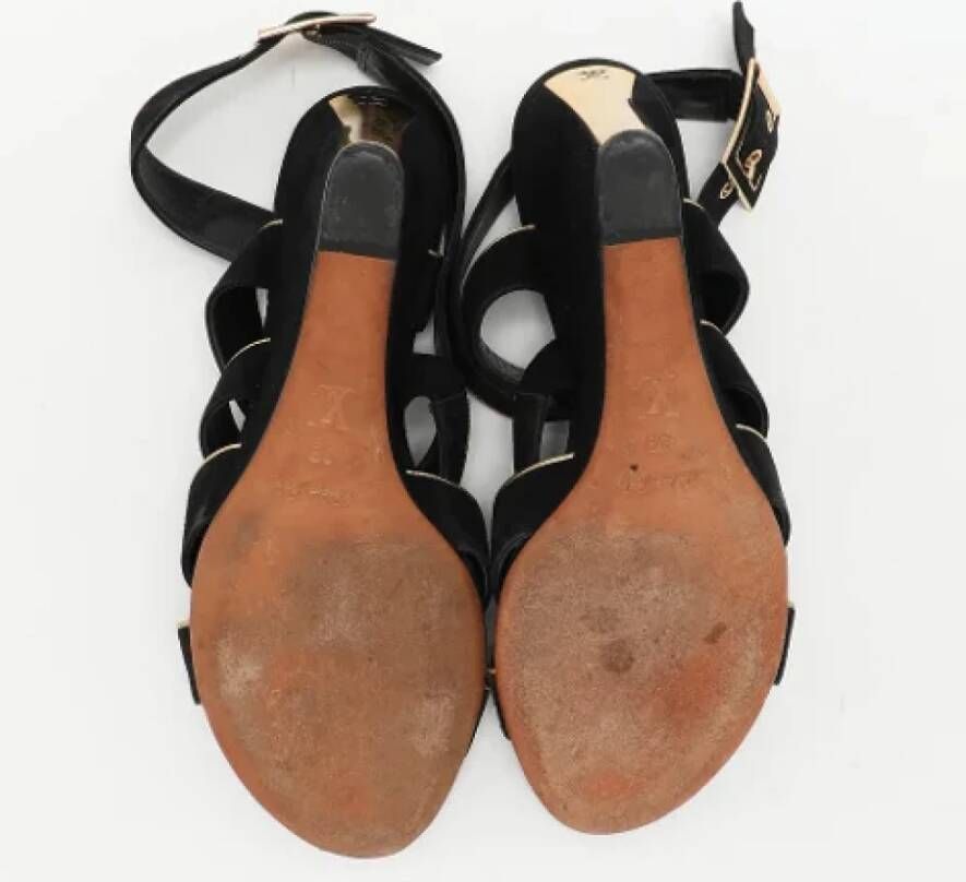 Louis Vuitton Vintage Pre-owned Leather sandals Black Dames