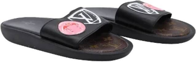 Louis Vuitton Vintage Pre-owned Leather sandals Black Dames