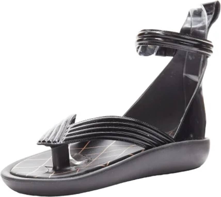Louis Vuitton Vintage Pre-owned Leather sandals Black Dames