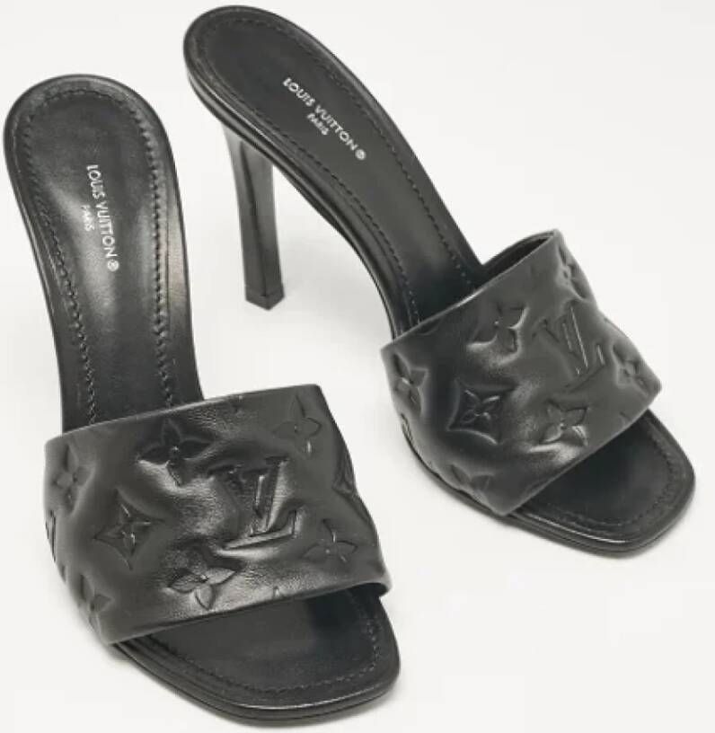 Louis Vuitton Vintage Pre-owned Leather sandals Black Dames