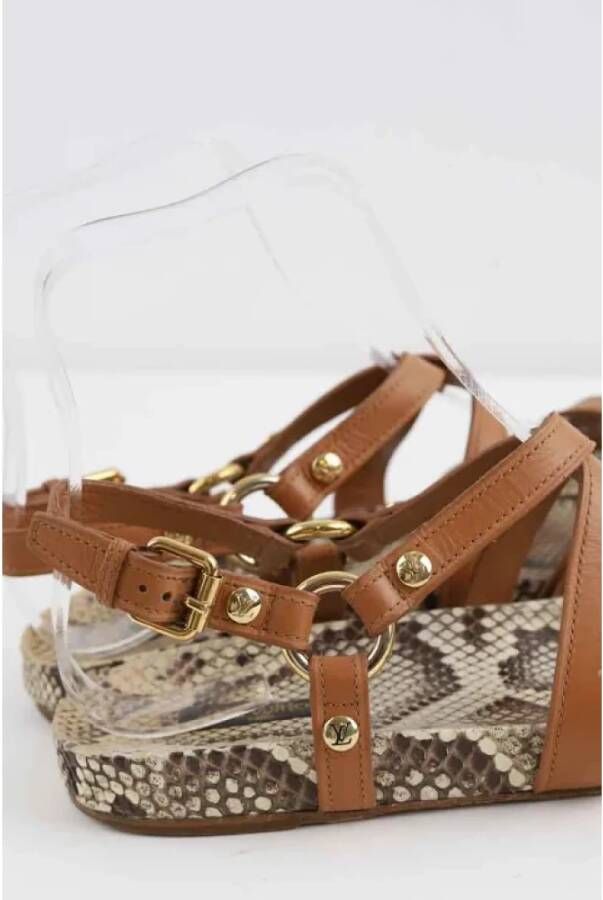 Louis Vuitton Vintage Pre-owned Leather sandals Brown Dames