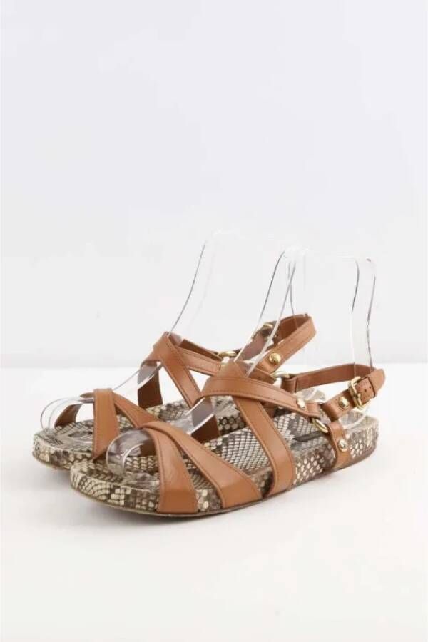 Louis Vuitton Vintage Pre-owned Leather sandals Brown Dames