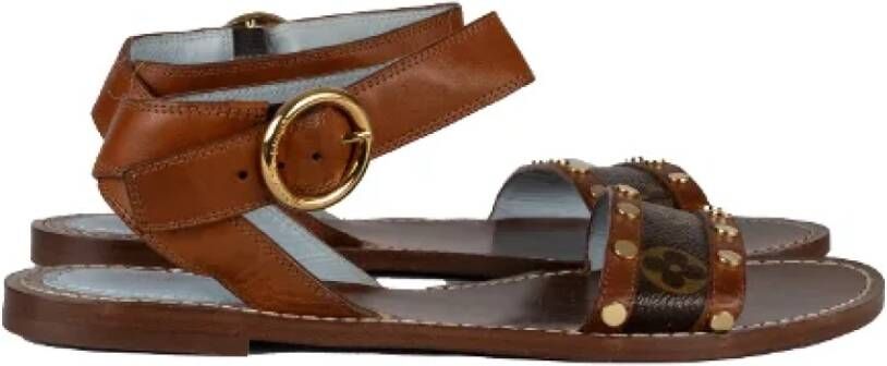 Louis Vuitton Vintage Pre-owned Leather sandals Brown Dames