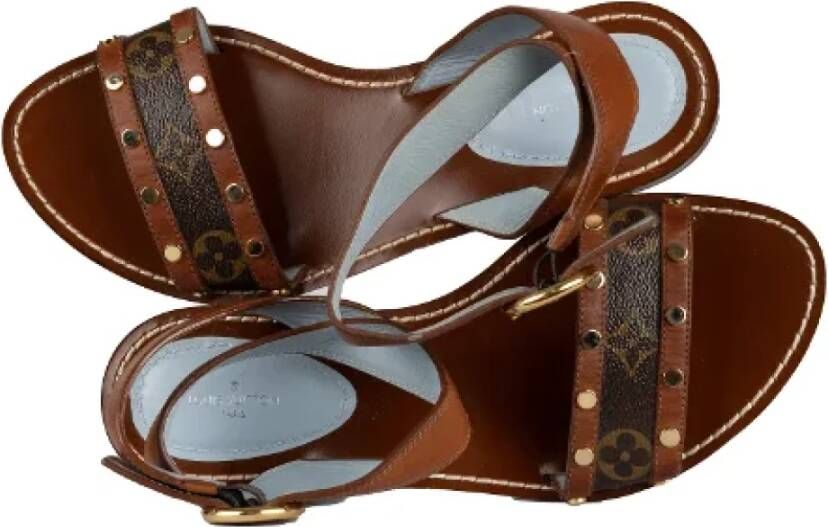 Louis Vuitton Vintage Pre-owned Leather sandals Brown Dames
