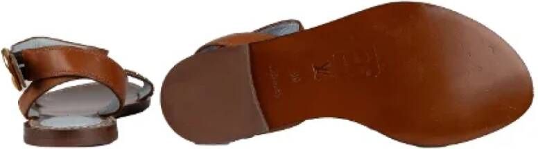 Louis Vuitton Vintage Pre-owned Leather sandals Brown Dames