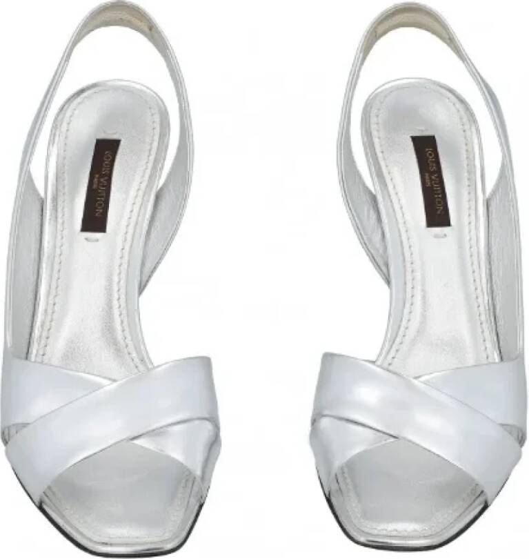 Louis Vuitton Vintage Pre-owned Leather sandals Gray Dames