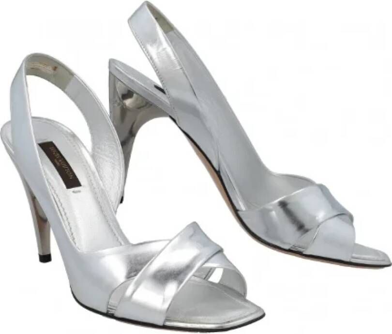 Louis Vuitton Vintage Pre-owned Leather sandals Gray Dames