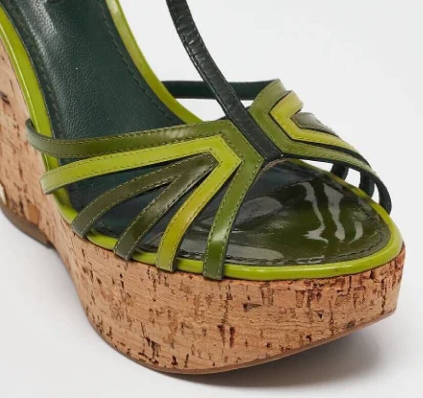 Louis Vuitton Vintage Pre-owned Leather sandals Green Dames