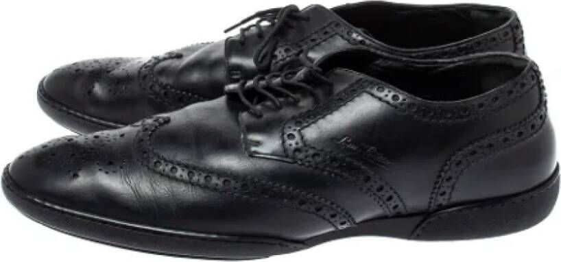 Louis Vuitton Vintage Pre-owned Leather sneakers Black Dames
