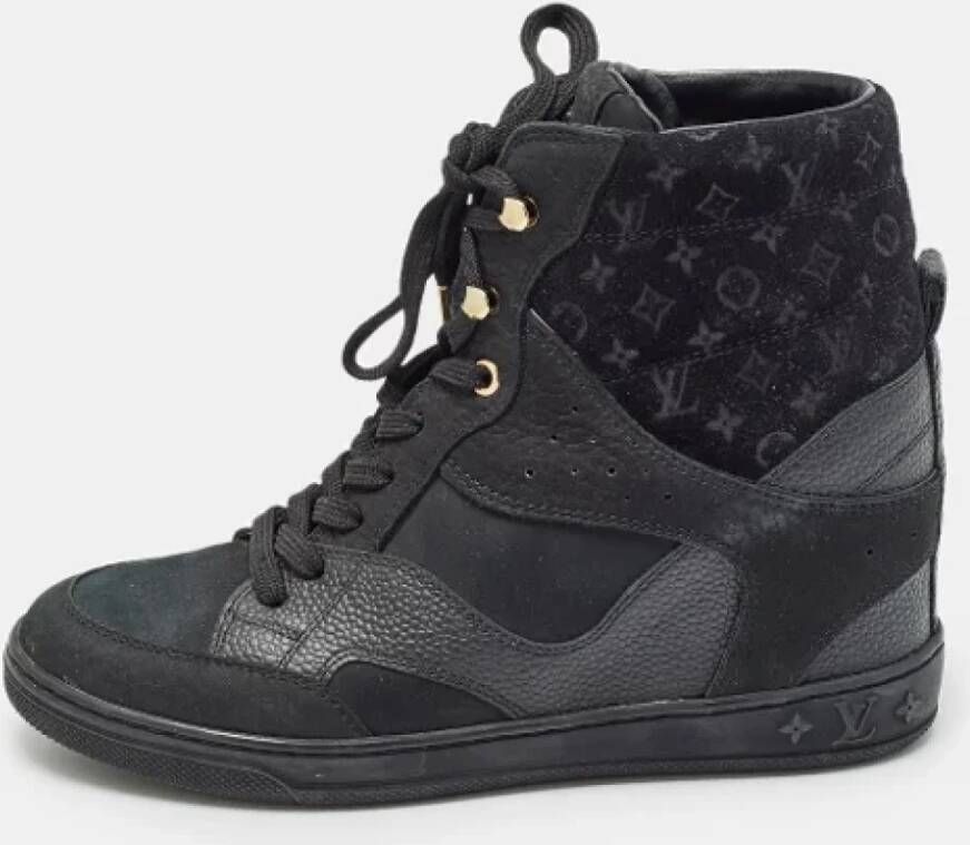 Louis Vuitton Vintage Pre-owned Leather sneakers Black Dames
