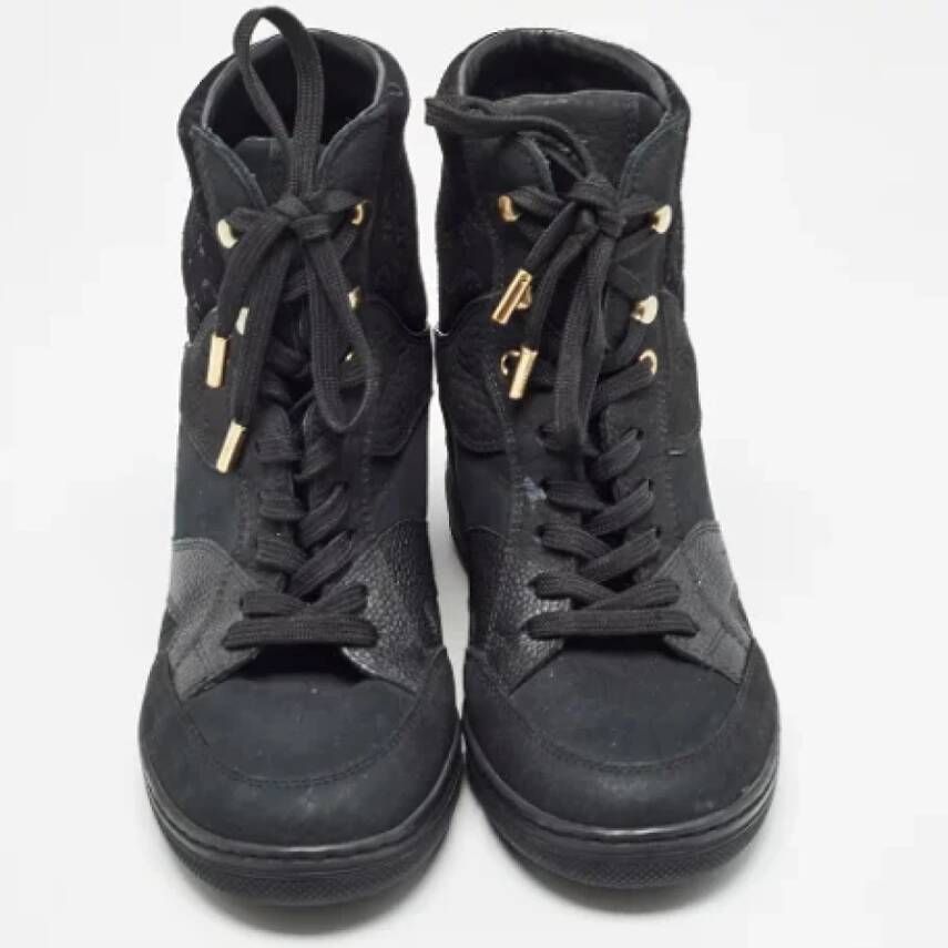 Louis Vuitton Vintage Pre-owned Leather sneakers Black Dames
