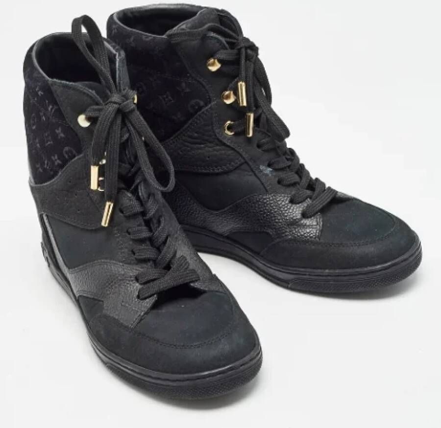 Louis Vuitton Vintage Pre-owned Leather sneakers Black Dames