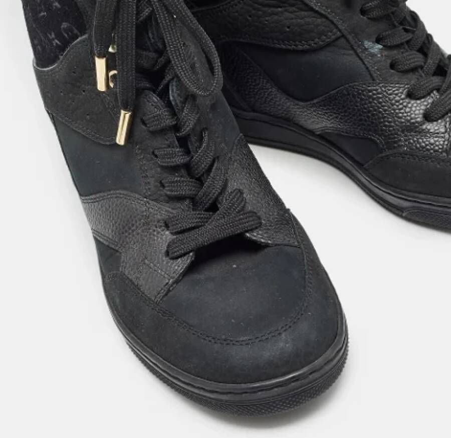 Louis Vuitton Vintage Pre-owned Leather sneakers Black Dames