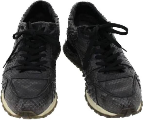 Louis Vuitton Vintage Pre-owned Leather sneakers Black Dames