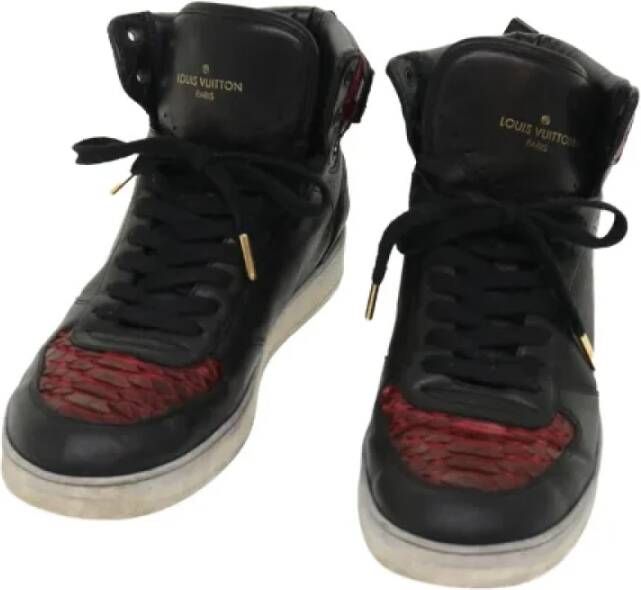 Louis Vuitton Vintage Pre-owned Leather sneakers Black Dames