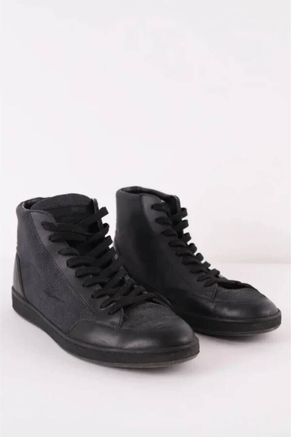 Louis Vuitton Vintage Pre-owned Leather sneakers Black Dames