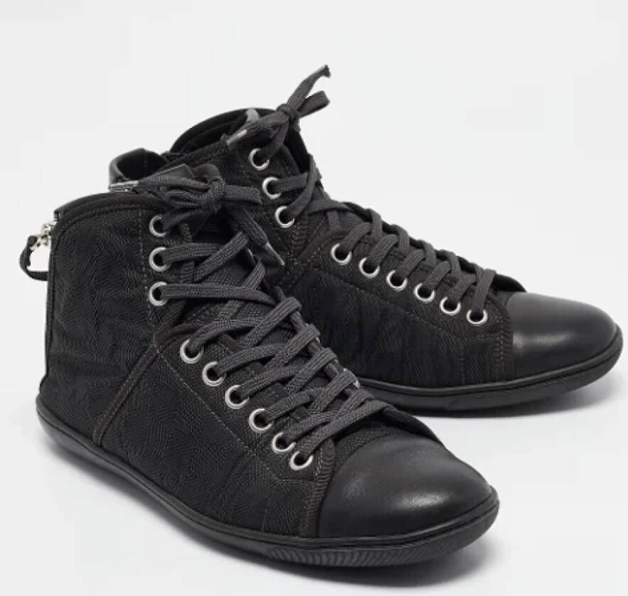 Louis Vuitton Vintage Pre-owned Leather sneakers Black Heren