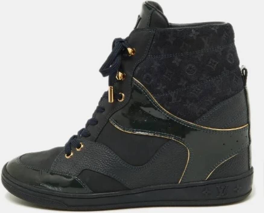 Louis Vuitton Vintage Pre-owned Leather sneakers Blue Dames