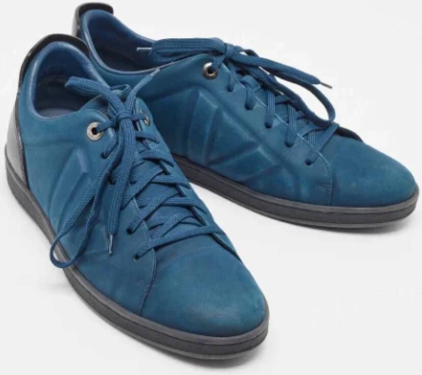 Louis Vuitton Vintage Pre-owned Leather sneakers Blue Dames