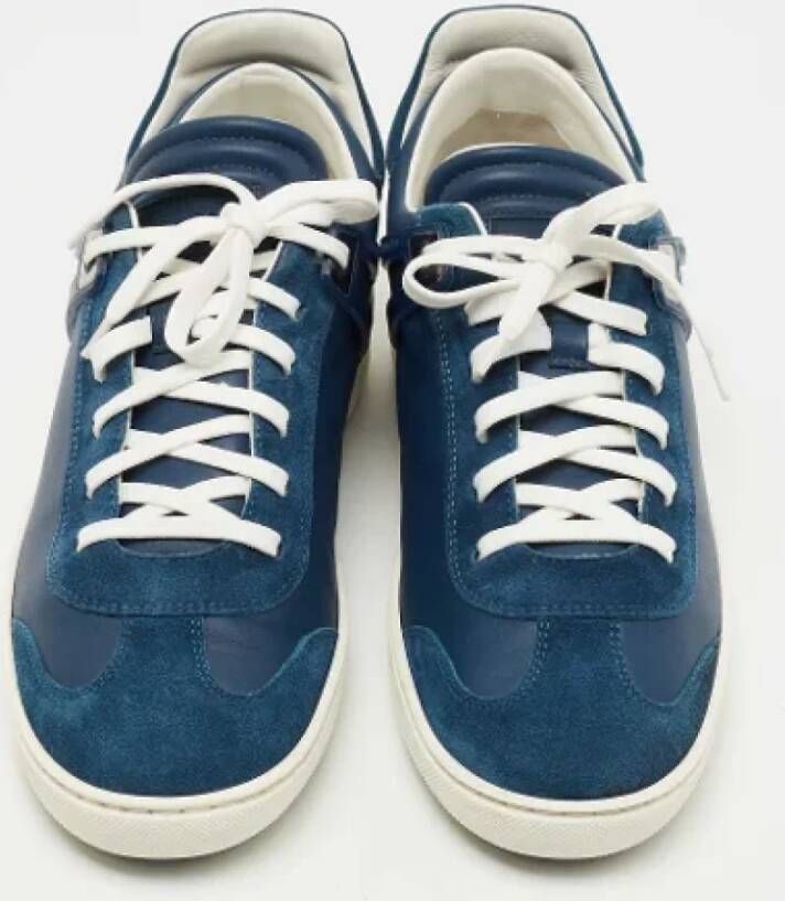 Louis Vuitton Vintage Pre-owned Leather sneakers Blue Dames