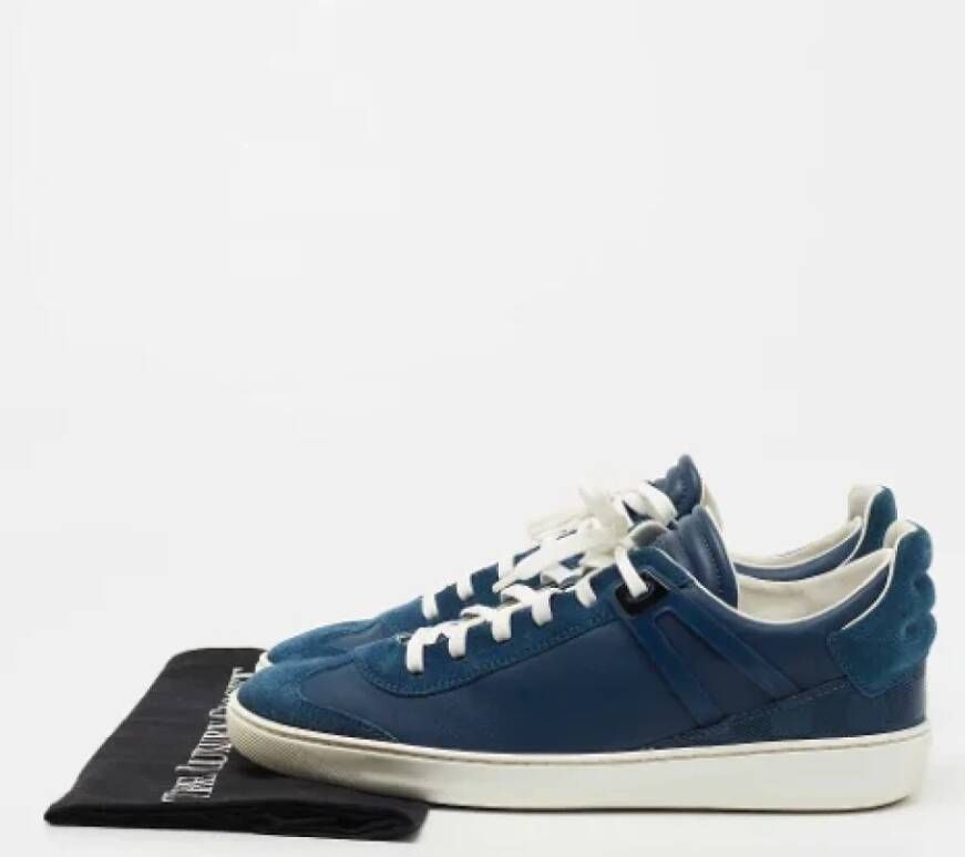 Louis Vuitton Vintage Pre-owned Leather sneakers Blue Dames