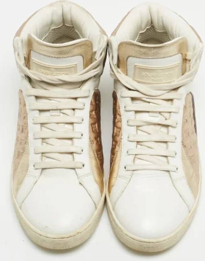 Louis Vuitton Vintage Pre-owned Leather sneakers Gray Dames